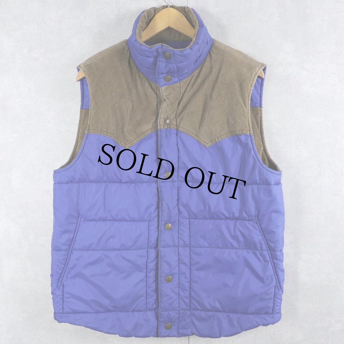 画像2: Levi's コーデュロイ×ナイロン 中綿入り リバーシブルベスト L (2)