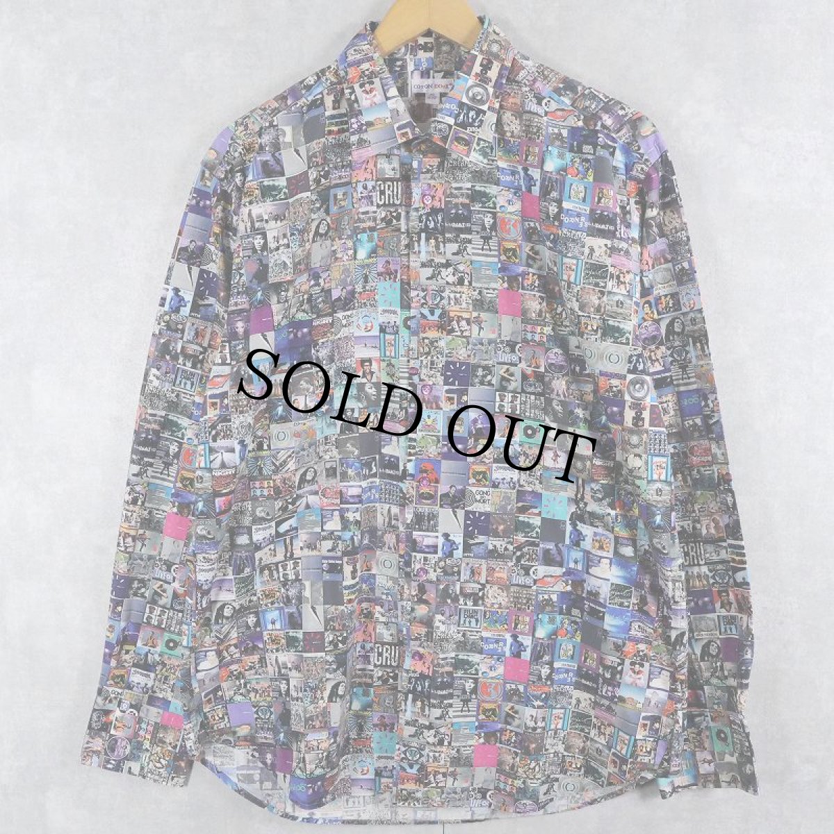 画像2: 2000's COTON DOUX アーティストジャケットプリントシャツ SIZE42 (2)