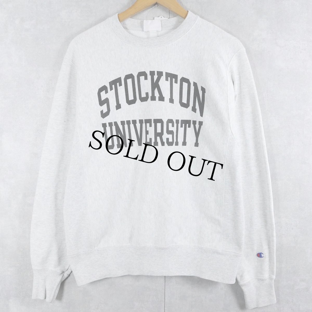 画像1: Champion REVERSE WEAVE "STOCKTON UNIVERSITY" プリントスウェット S (1)