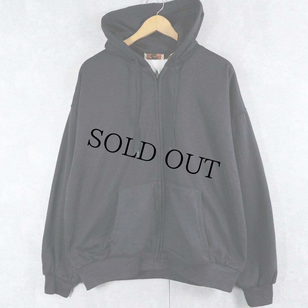 画像1: 90〜2000's NORTHWEST TERRITORY 裏サーマル スウェットジップパーカー BLACK XL (1)