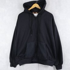 画像1: 90〜2000's NORTHWEST TERRITORY 裏サーマル スウェットジップパーカー BLACK XL (1)