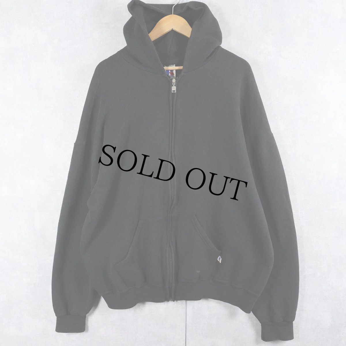 画像1: RUSSELL ATHLETIC スウェットジップパーカー BLACK XXL (1)