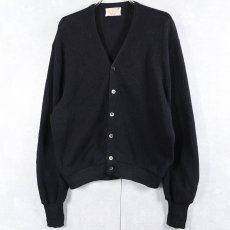 画像1: 60〜70's ROBERT BRUCE×ARNOLD PALMER アルパカウール ニットカーディガン BLACK M (1)