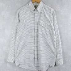 画像1: 80's L.L.Bean USA製 タッタソールチェック柄 コットンポリ ボタンダウンシャツ SIZE16 1/2-35 (1)