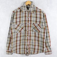 画像1: 〜80's チェック柄 ヘビーネルシャツ  (1)