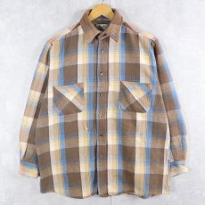 画像1: 80〜90's OUTDOOR EXCHANGE チェック柄 ヘビーネルシャツ L (1)