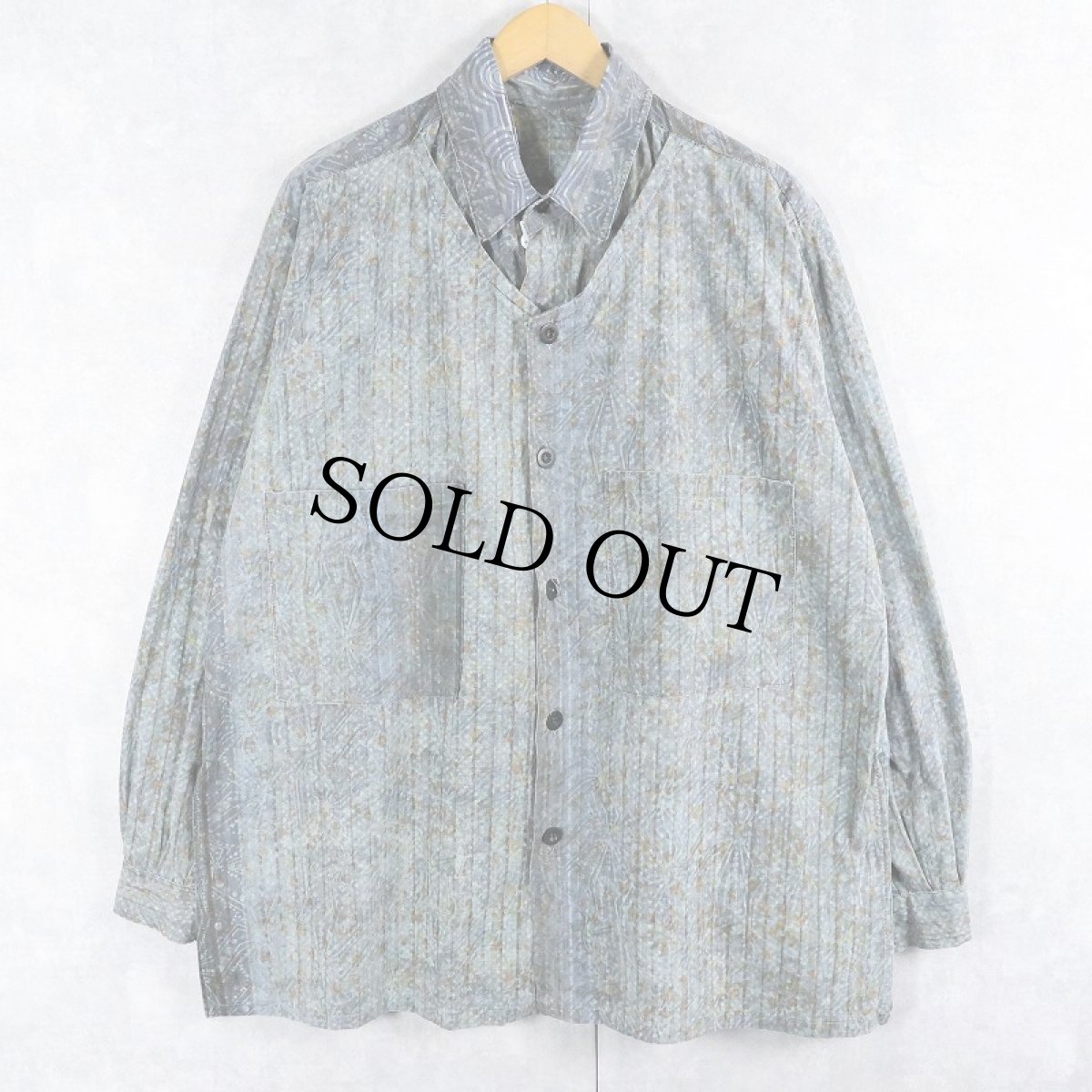 画像1: 総柄 レイヤードデザインシャツ  (1)