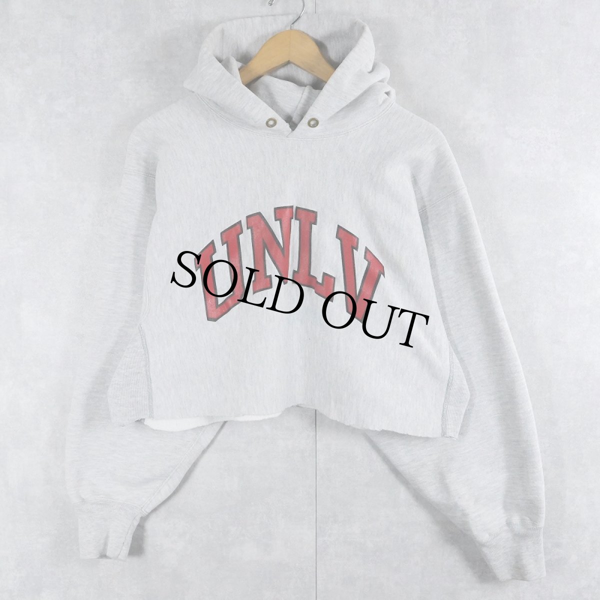 画像1: 80's Champion REVERSE WEAVE トリコタグ USA製 "UNLV" カットオフ プリントスウェットフーディー XXL (1)