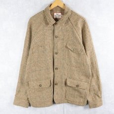 画像1: 90's RED FOX USA製 グレンチェック柄 ウールチョアコート XL (1)