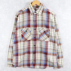 画像1: 70〜80's FIVER BROTHER USA製 チェック柄 ヘビーネルシャツ L (1)