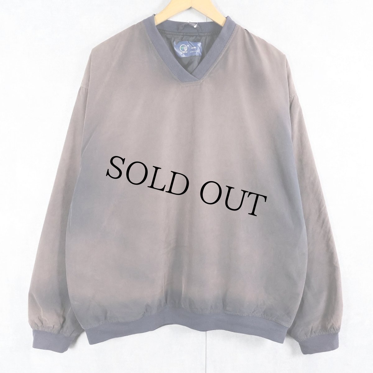 画像1: mg golf Vネック フェード ソフトシェルプルオーバージャケット NAVY L (1)