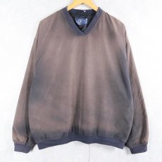 画像1: mg golf Vネック フェード ソフトシェルプルオーバージャケット NAVY L (1)