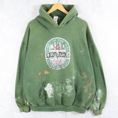 画像1: "Prague" ペンキペイント プリントスウェットフーディー XXL (1)