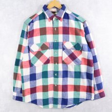 画像1: 90's ST. JOHN'S BAY チェック柄 ヘビーネルシャツ L (1)