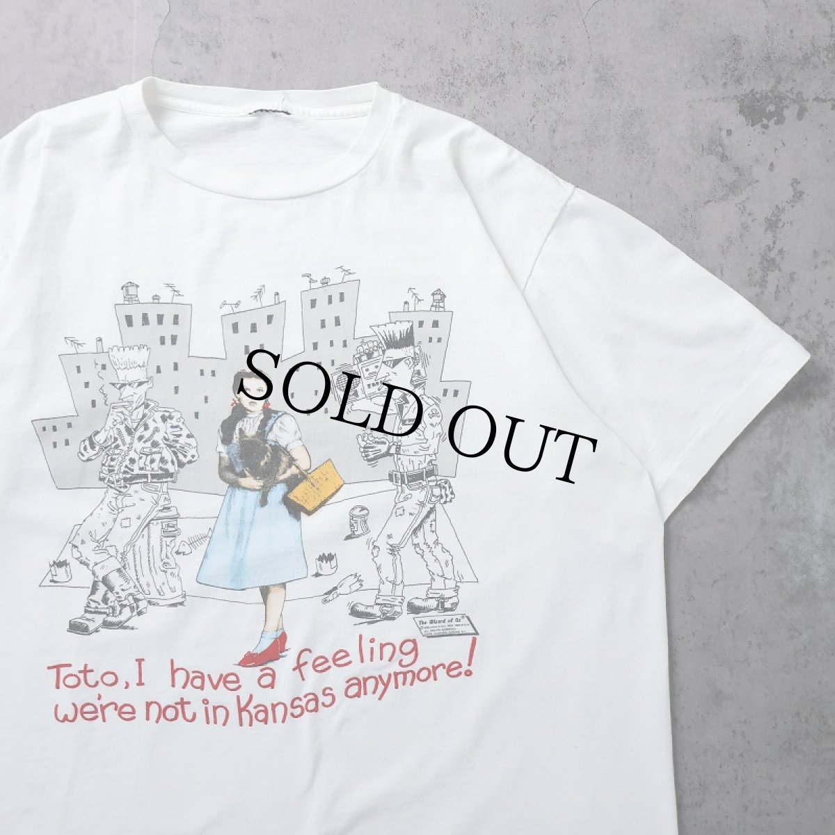 画像1: 90's The Wizard of Oz "Toto ,I have a feeling we're not in Kansas anymore !" ミュージカルプリントTシャツ (1)