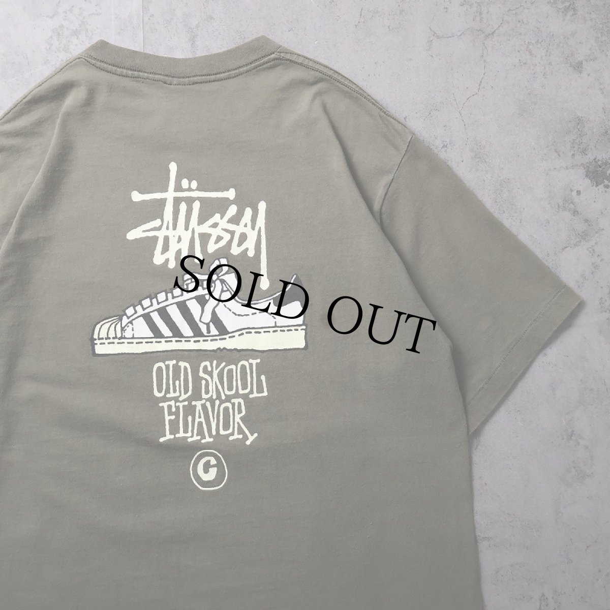 画像1: 80's STUSSY 黒タグ USA製 "OLD SKOOL FLAVOR" プリントTシャツ L (1)