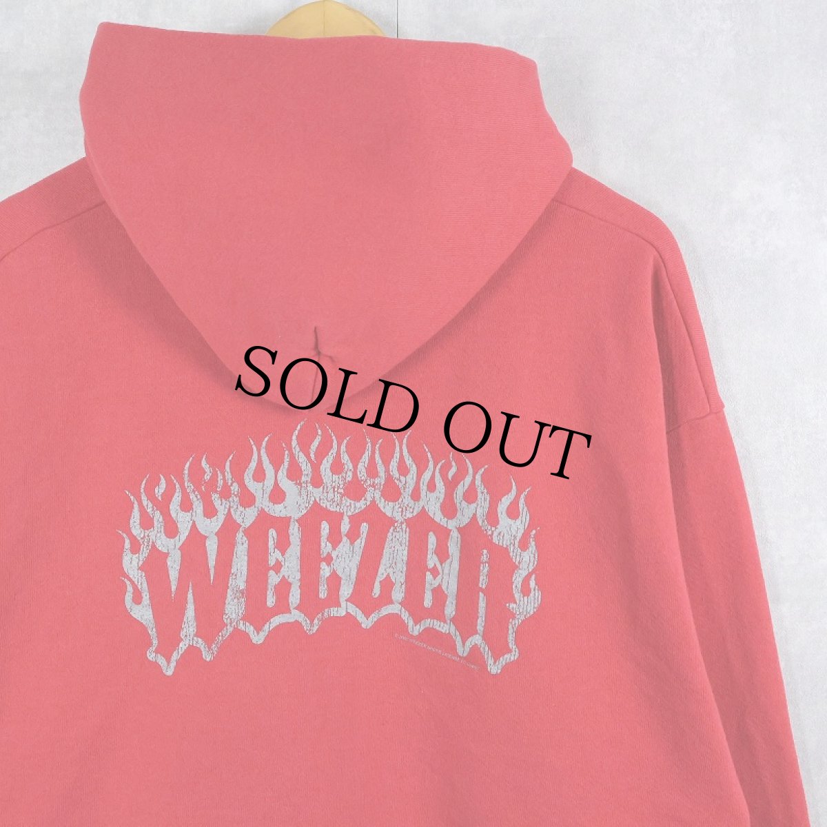 画像1: 2002 WEEZER オルタナティブロックバンド ロゴプリント スウェットジップパーカー L (1)