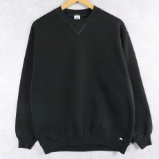 画像1: 80's RUSSELL ATHLETIC USA製 前V 無地スウェット BLACK XL (1)
