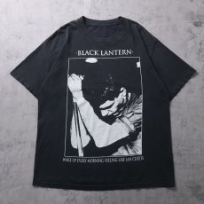 画像1: JOY DIVISION Ian Curtis "BLACK LANTERN" ポストパンクバンドプリントTシャツ BLACK (1)