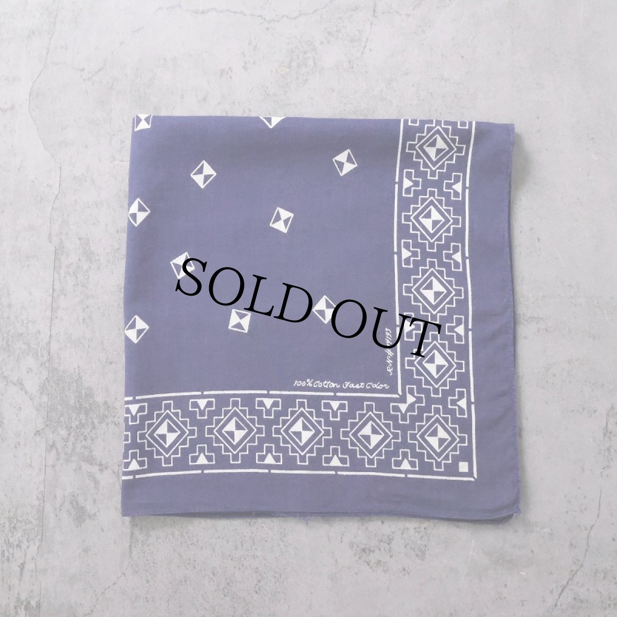 画像1: 60's FAST COLOR 筆記体 総柄 バンダナ (1)