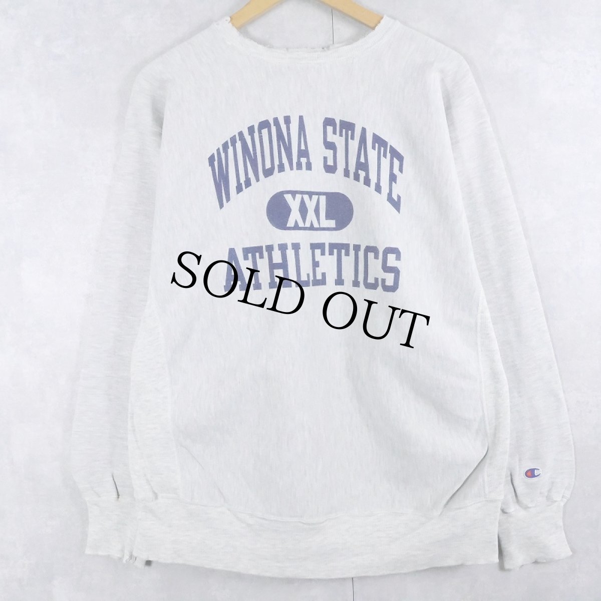 画像1: 90's Champion REVERSE WEAVE "WINONA STATE ATHLETICS" プリントスウェット XL (1)