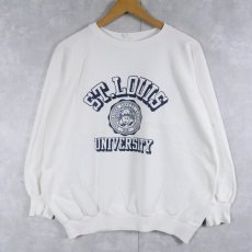 画像1: 80's "ST.LOUIS UNIVERSITY" フロッキープリントスウェット (1)