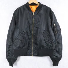 画像1: 民間品 ALPHA INDUSTRIES,INC. MA-1 フライトジャケット BLACK MEDIUM (1)