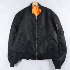 画像1: 民間品 ALPHA INDUSTRIES,INC. MA-1 フライトジャケット BLACK LARGE (1)