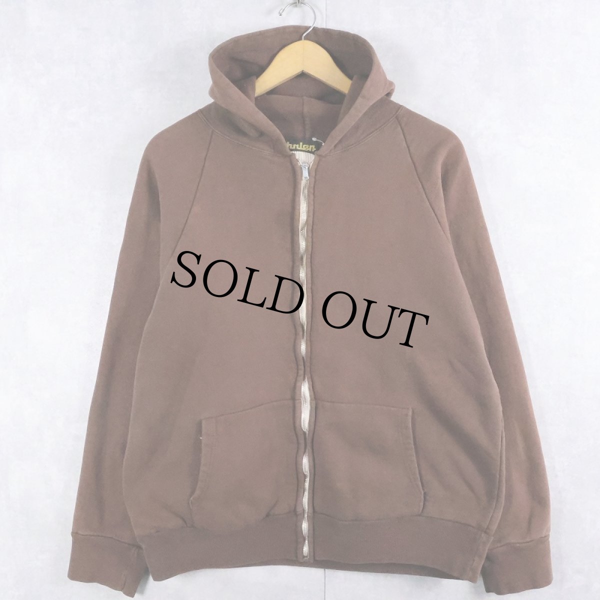 画像1: 〜80's halen 裏サーマル スウェットジップパーカー XL (1)