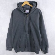 画像1: Hanes 無地スウェットジップパーカー GRAY S (1)