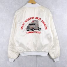 画像1: 90's AMERICAS FINEST USA製 刺繍入り ナイロンスタジャン L (1)