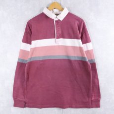画像1: 70〜80's L.L.Bean USA製 ボーダー柄 ラガーシャツ L (1)