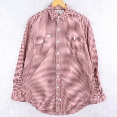 画像1: POLO Ralph Lauren 猫目ボタン チェック柄コットンシャツ M (1)