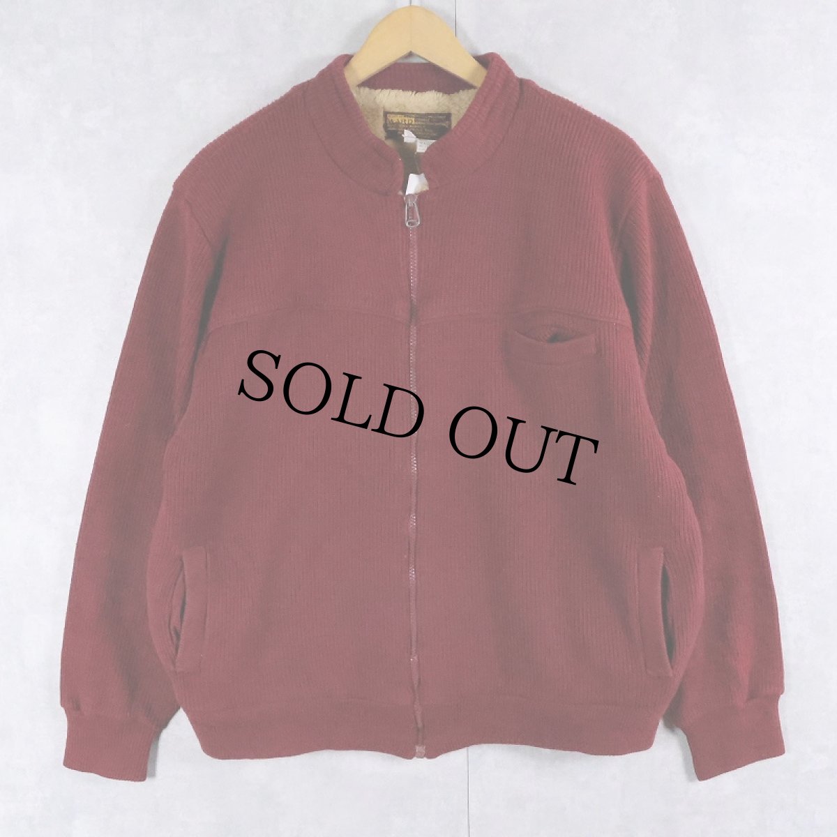 画像1: 70's Montgomery Ward 裏ボア アクリルニットジャケット XL (1)