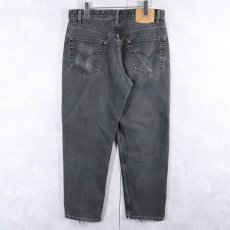 画像2: 90's Levi's 550 USA製 "サルファブラック" ブラックデニムパンツ W33 (2)