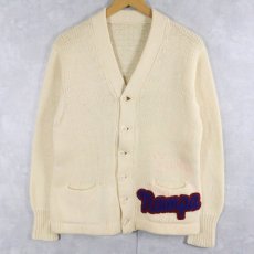 画像1: 50〜60's "nampa" レタードニットカーディガン (1)