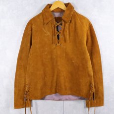 画像1: 〜70's レースアップ スエードプルオーバージャケット SIZE40 (1)
