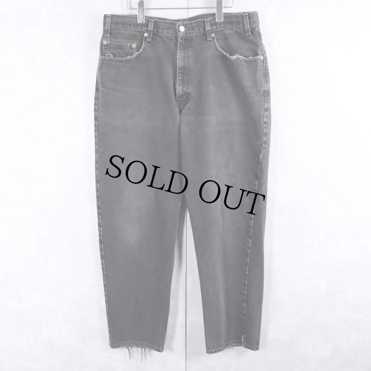 画像1: 90's Levi's 550 USA製 "サルファブラック" ブラックデニムパンツ W36 (1)