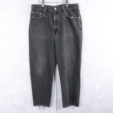 画像1: 90's Levi's 550 USA製 "サルファブラック" ブラックデニムパンツ W36 (1)
