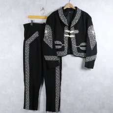 画像1: 60's マリアッチジャケット/パンツ BLACK SETUP (1)