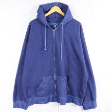 画像1: 90's PRO SPIRIT USA製 後染め 無地スウェットジップパーカー 3XL (1)