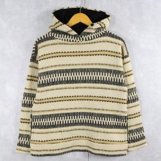 画像4: 70's Jersey Modeller ポケット付き ジャガードニットフーディー SIZE42 (4)