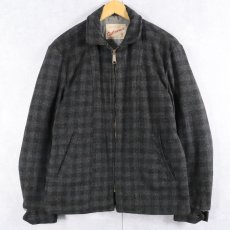 画像1: 60's Outerwear チェック柄 キルティングライナー ウールスポーツジャケット (1)