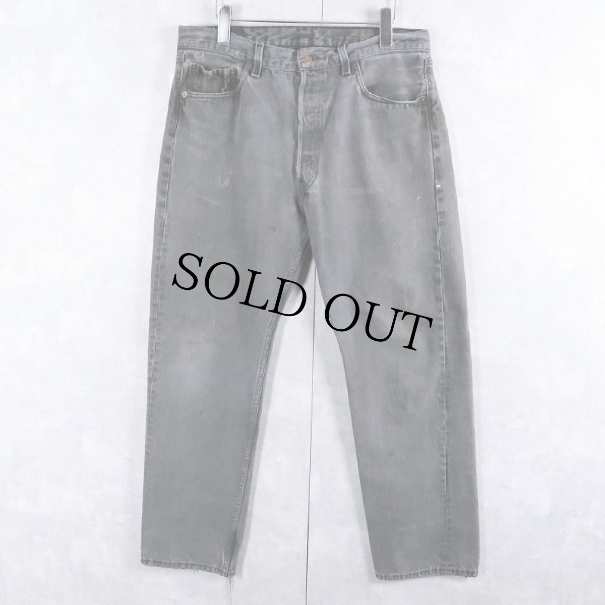 画像1: 90's Levi's 501 USA製 "サルファブラック" ブラックデニムパンツ W33 (1)