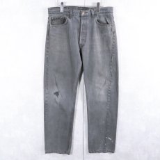 画像1: 90's Levi's 501 USA製 "サルファブラック" ブラックデニムパンツ W34 (1)