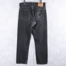 画像2: 90's Levi's 501 USA製 "サルファブラック" ブラックデニムパンツ W32 (2)