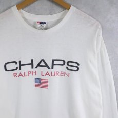画像1: 90's CHAPS Ralph Lauren USA製 ロゴプリントロンT M (1)