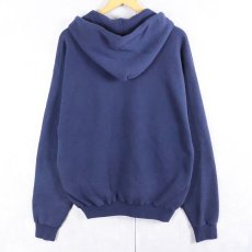 画像2: 90's DISCUS USA製 無地スウェットジップパーカー NAVY L (2)