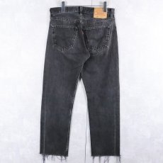 画像2: 90's Levi's 501 USA製 "サルファブラック" カットオフブラックデニムパンツ W31 (2)