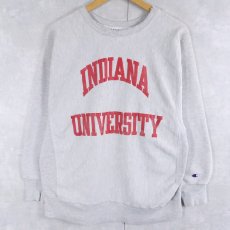 画像1: 80's Champion REVERSE WEAVE USA製 トリコタグ "INDIANA UNIVERSITY" プリントスウェット XL (1)